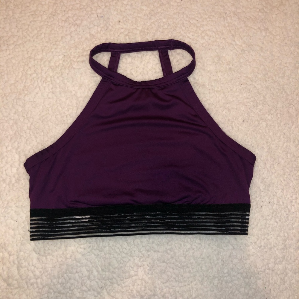 High neck Purple Sports Bra